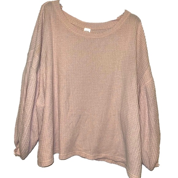 Free People™️ Pink Knit Long Sleeve - Picture 1 of 3